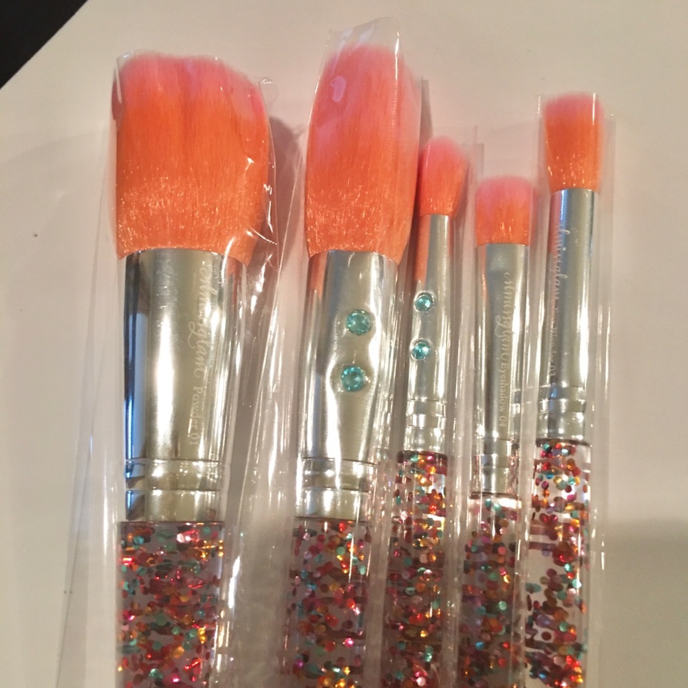 5 piece Sparkle Makeup Brush Set NEW - Picture 2 of 11